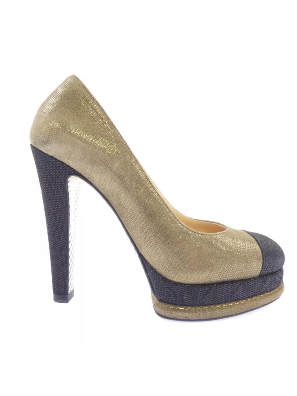 Chanel Pumps Heel Khaki